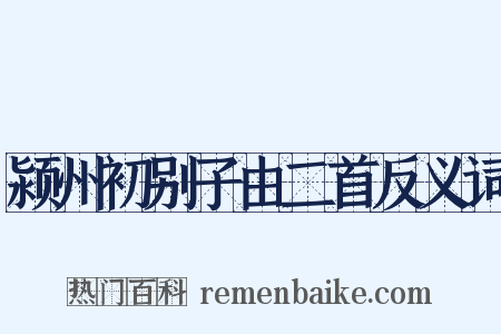 颍州初别子由二首反义词是什么意思的图片